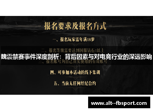 魏震禁赛事件深度剖析：背后因素与对电竞行业的深远影响